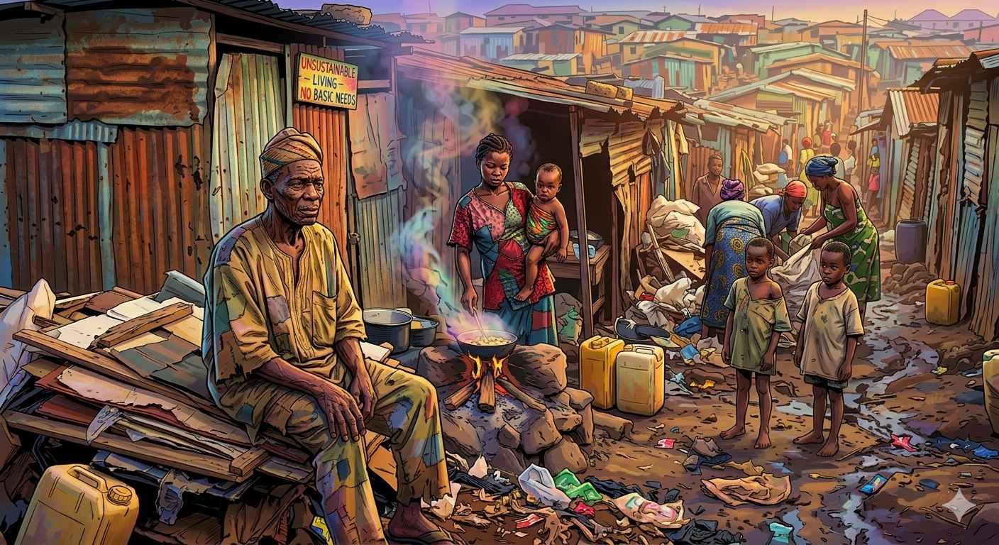 Gross Poverty in Nigeria Slums Trenches